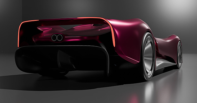 Auto budoucnosti jako poklona legendám. Autor vytvořil i hliněný model